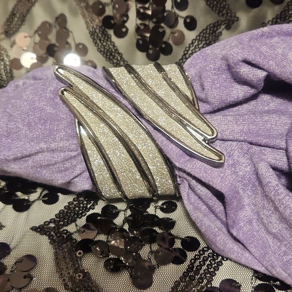 🥈Silver crystal cuff bracelet  retro style.